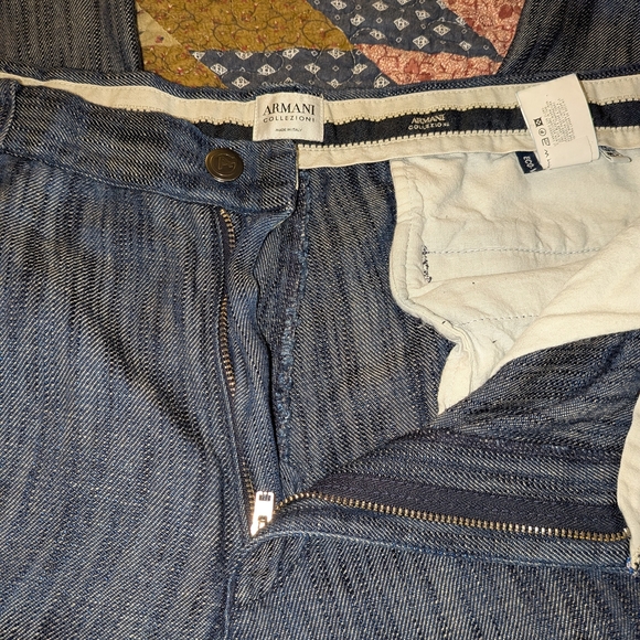 Giorgio Armani Men's Navy Striped Casual Dress Pants - Picture 9 of 14